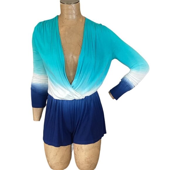 Young Fabulous & Broke Howell Romper Ombre Soft Modal Surplice V-Neck XS 283i - Picture 4 of 11